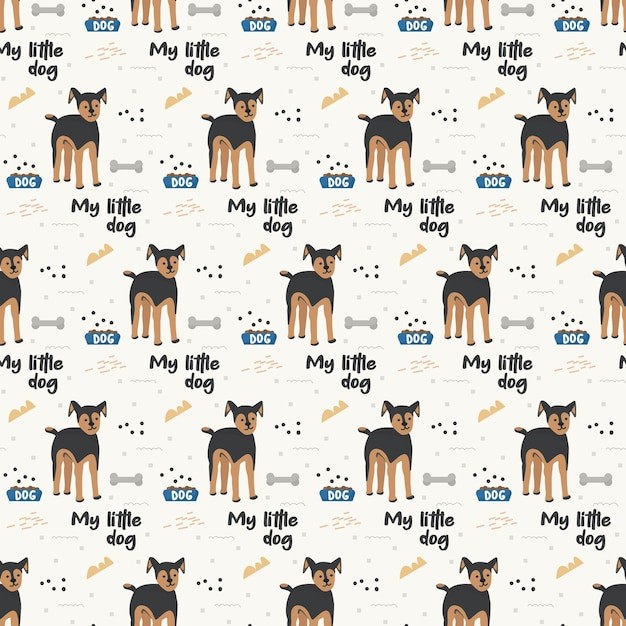 小狗无缝花纹