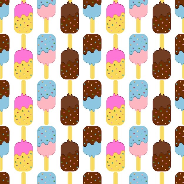 雪糕冰淇淋无缝花纹