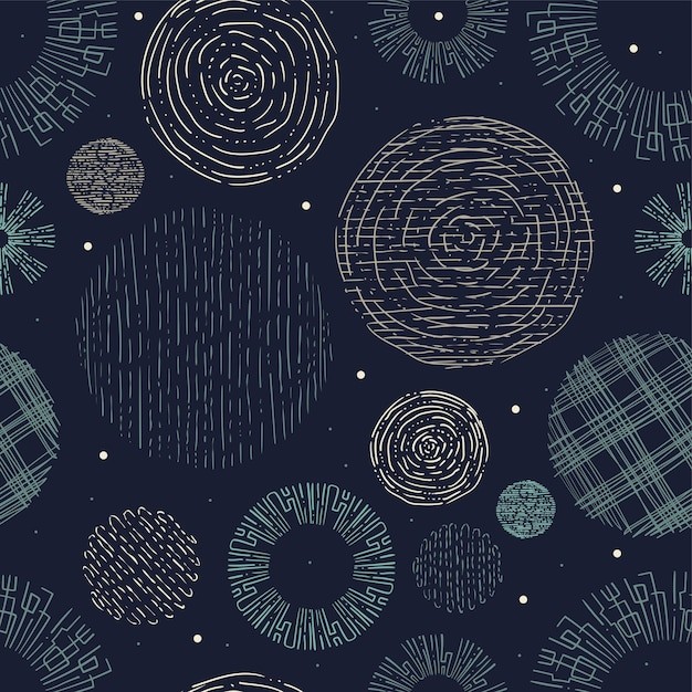手绘圆圈无缝花纹