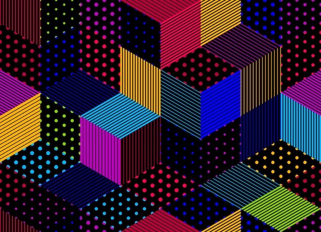 3d无缝多边形立体几何贴图花纹