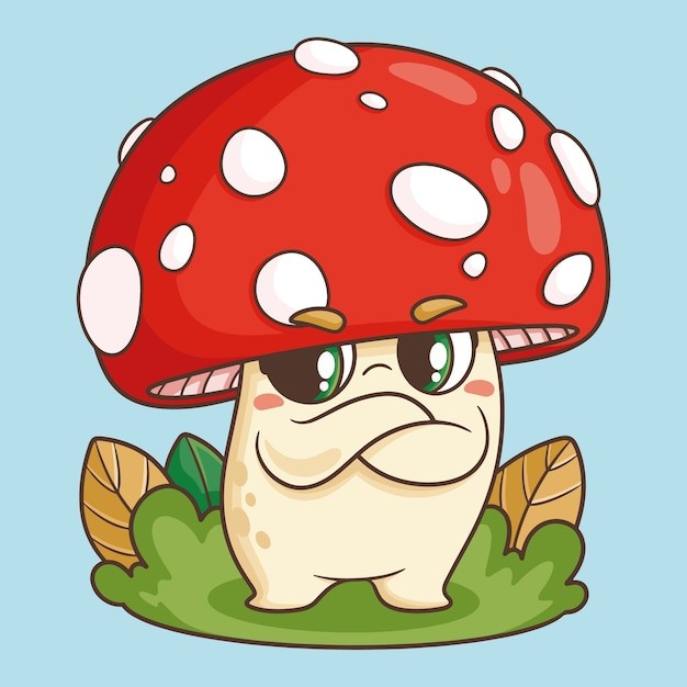 手绘蘑菇卡通插画