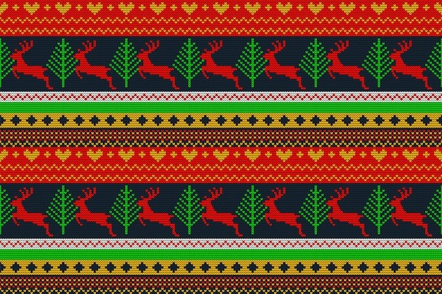 圣诞节毛衣编织纹样无缝贴图花纹