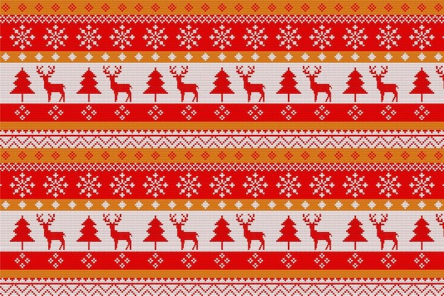 圣诞节毛衣编织纹样无缝贴图花纹