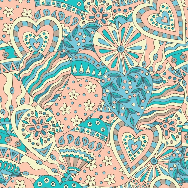 彩绘涂鸦抽象植物无缝贴图花纹