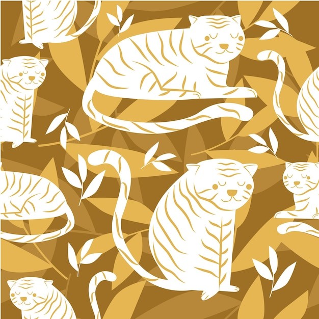 植物老虎无缝贴图花纹