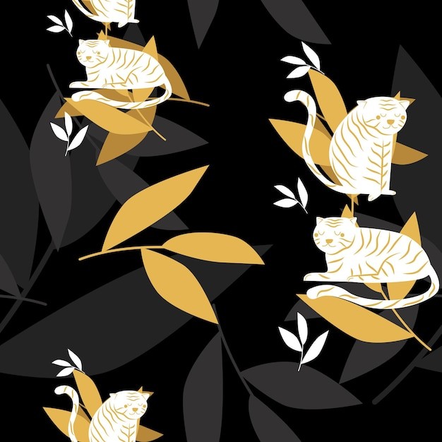 植物老虎无缝贴图花纹