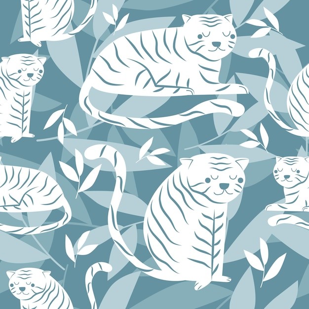 植物老虎无缝贴图花纹