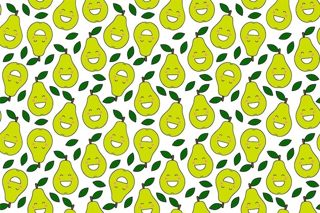梨子可爱笑脸无缝贴图花纹