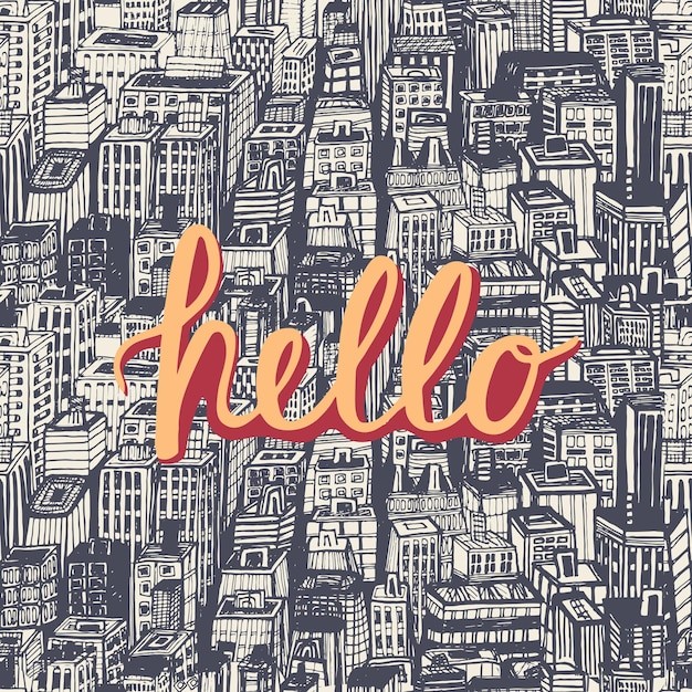 你好hello城市建筑无缝贴图花纹