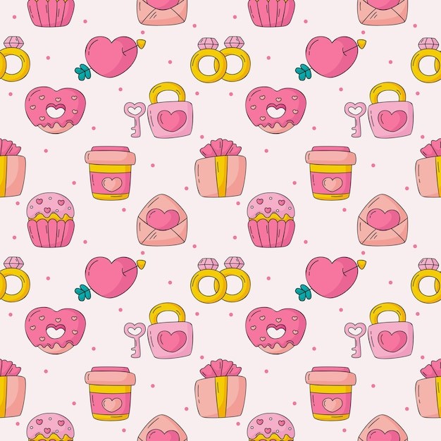 情人节蛋糕无缝贴图花纹图案