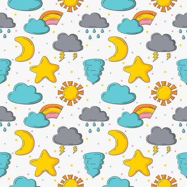 卡通天气云朵乌云无缝贴图花纹图案