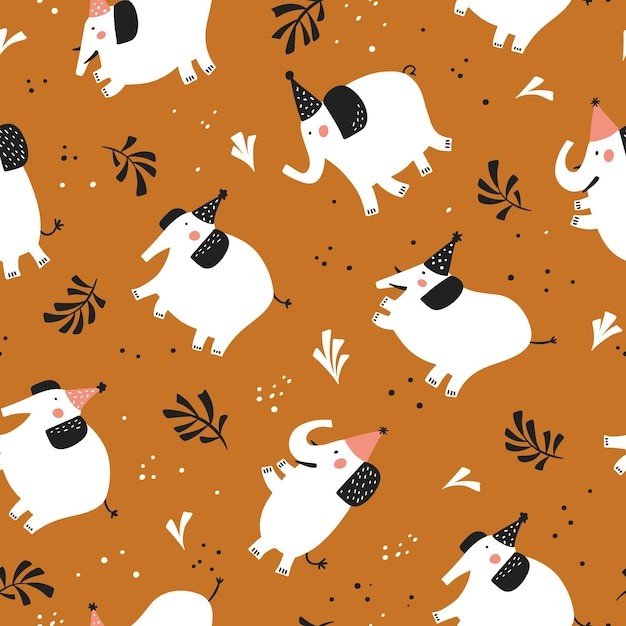 大象无缝贴图花纹图案