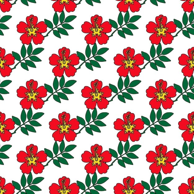 芙蓉花花朵无缝贴图花纹图案