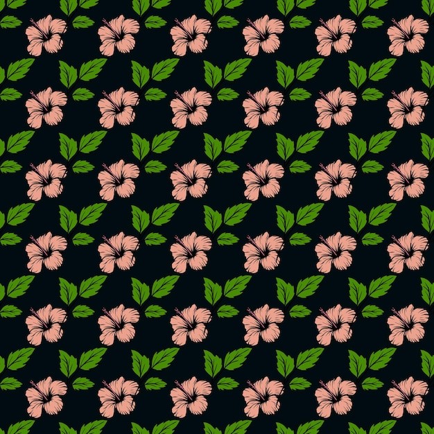 芙蓉花花朵无缝贴图花纹图案