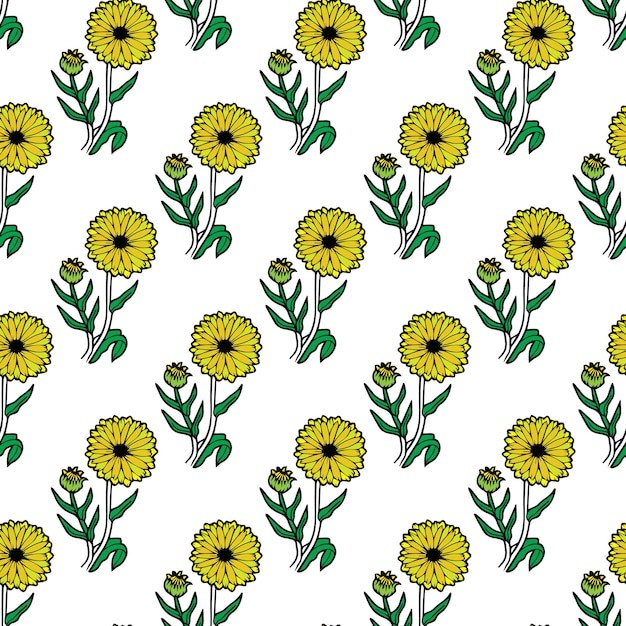 万寿菊花花朵无缝贴图花纹图案