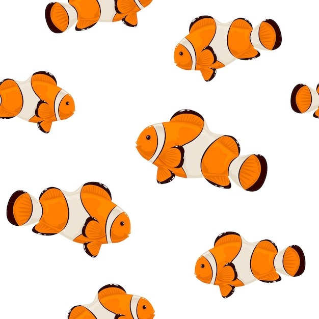 小丑鱼无缝贴图花纹图案