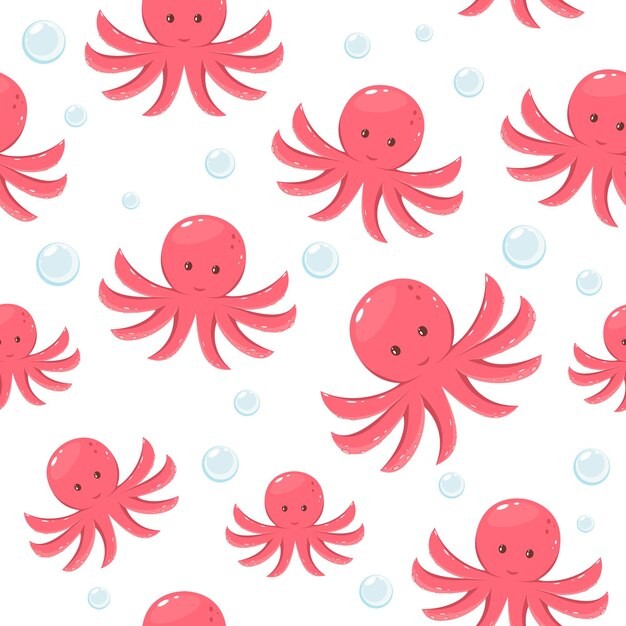 章鱼无缝贴图花纹图案