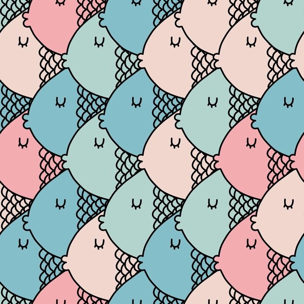 鱼群无缝贴图花纹图案