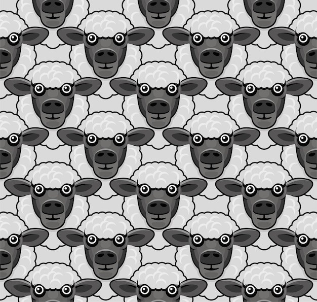 绵羊无缝贴图花纹图案
