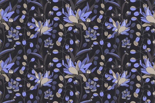 花朵叶子无缝贴图花纹图案