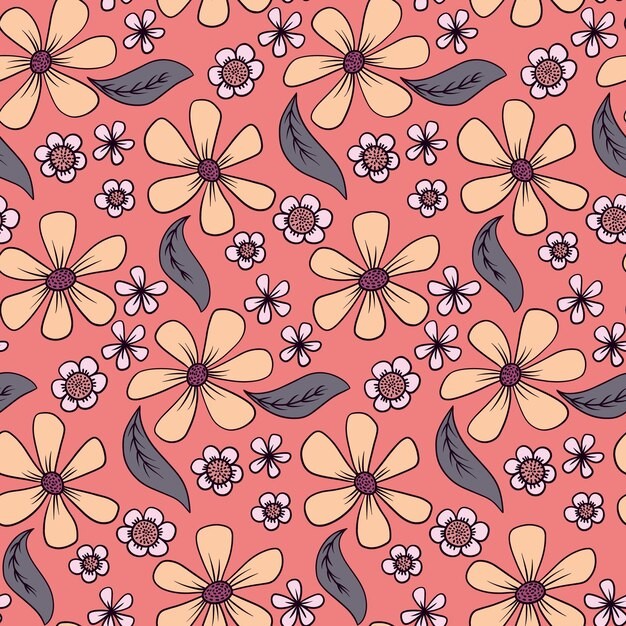 花朵叶子无缝贴图花纹图案