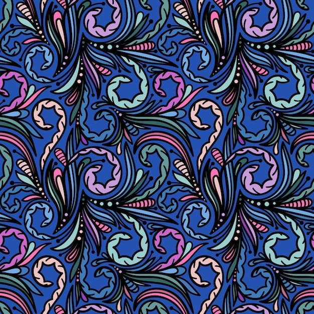 多彩植物叶子无缝贴图花纹图案