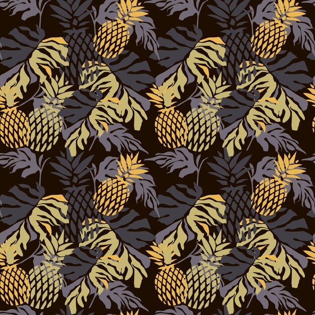 菠萝无缝贴图花纹图案