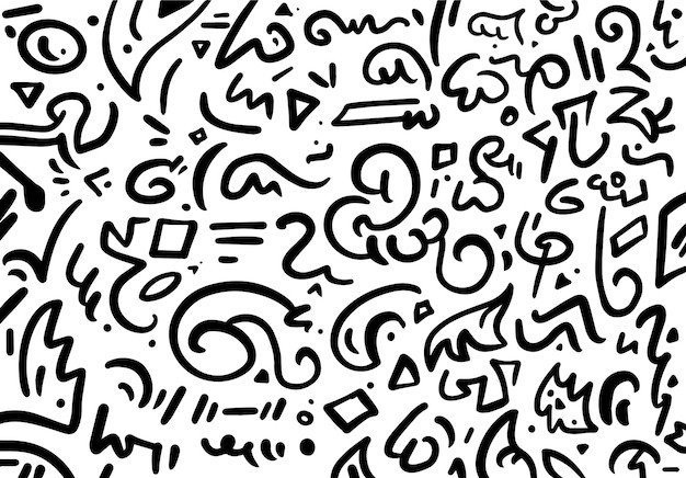 抽象手绘涂鸦无缝贴图花纹图案