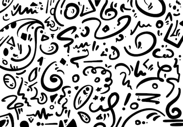 抽象手绘涂鸦无缝贴图花纹图案