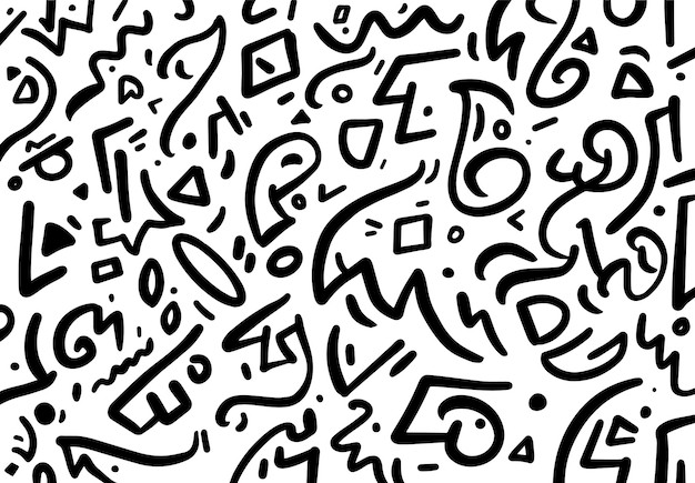 抽象手绘涂鸦无缝贴图花纹图案