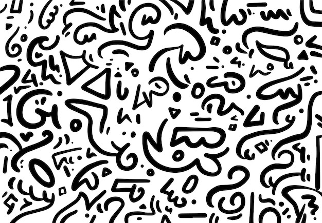 抽象手绘涂鸦无缝贴图花纹图案