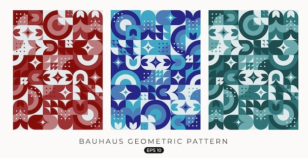 几何图案包豪斯风格抽象花纹