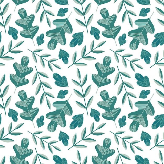 绿叶无缝贴图花纹图案