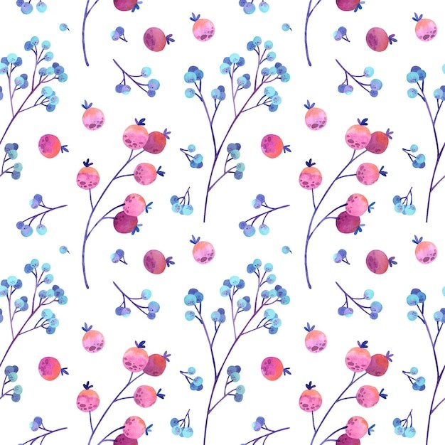 粉色浆果无缝贴图花纹图案