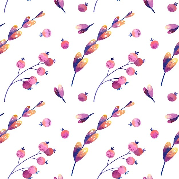 粉色浆果无缝贴图花纹图案