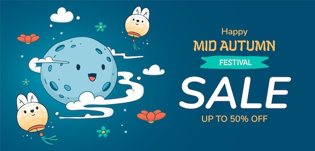 中秋节月球banner横幅