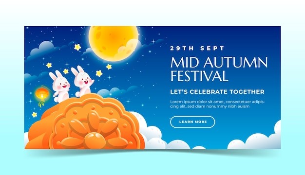 中秋节兔子插画背景