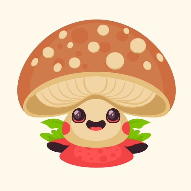 手绘蘑菇卡通插画
