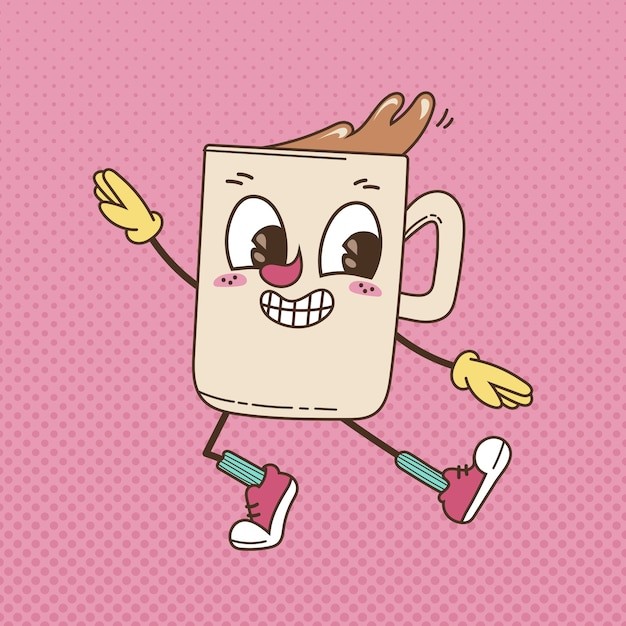 手绘卡通咖啡插画