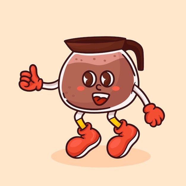 手绘卡通咖啡杯插画