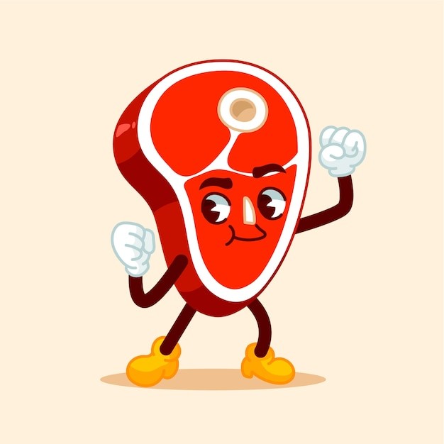 手绘肉卡通插画