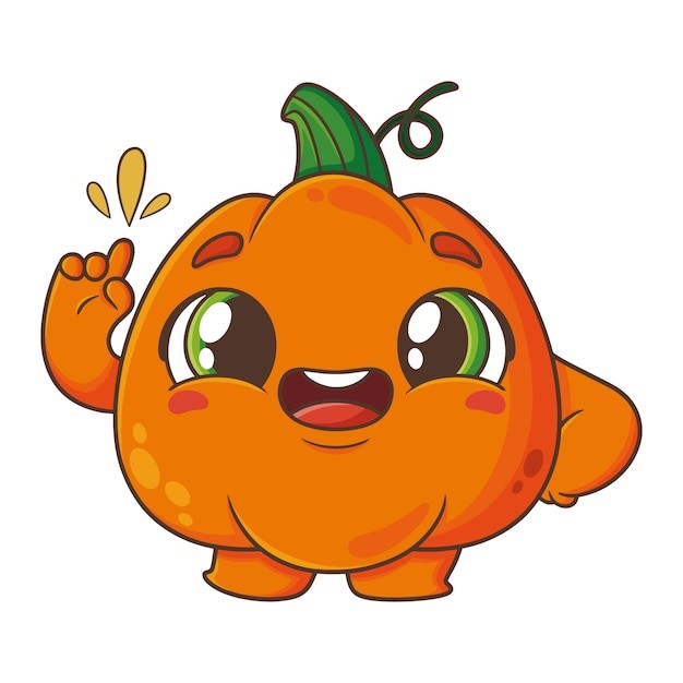 手绘南瓜卡通插画