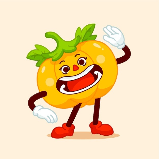 手绘南瓜卡通插画