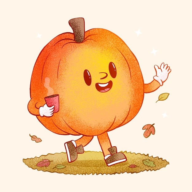 手绘南瓜卡通插画