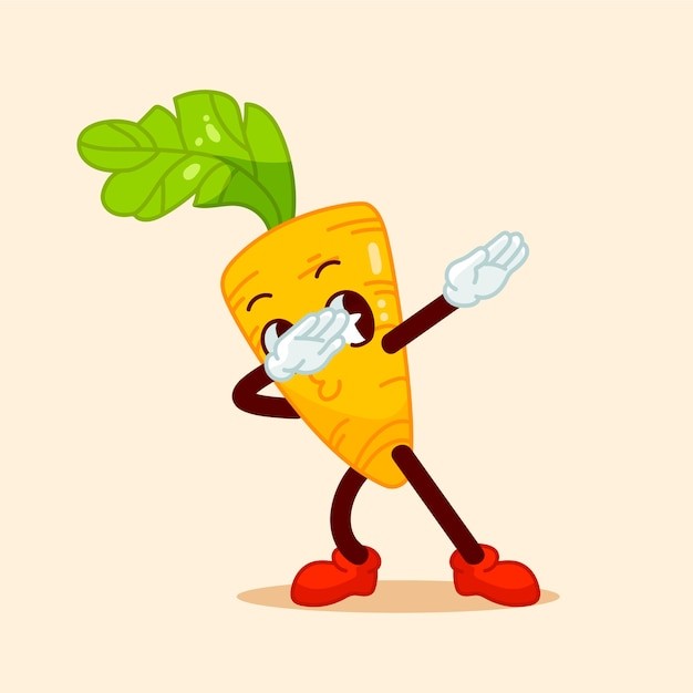 手绘胡萝卜卡通插画