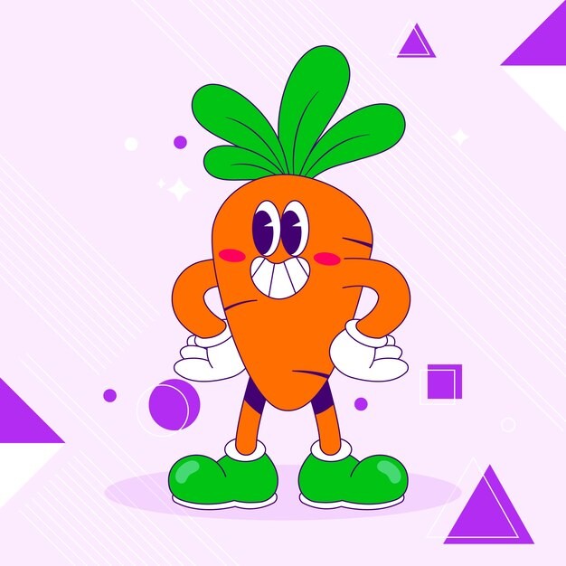 手绘胡萝卜卡通插画