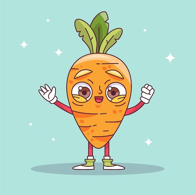 手绘胡萝卜卡通插画