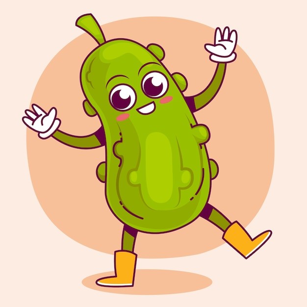 手绘泡菜卡通插画
