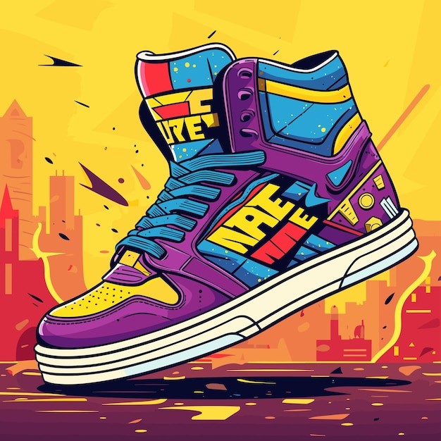 运动鞋插画