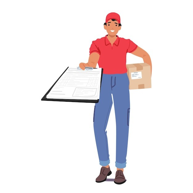 送货配送运输快递员物流插画